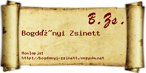 Bogdányi Zsinett névjegykártya